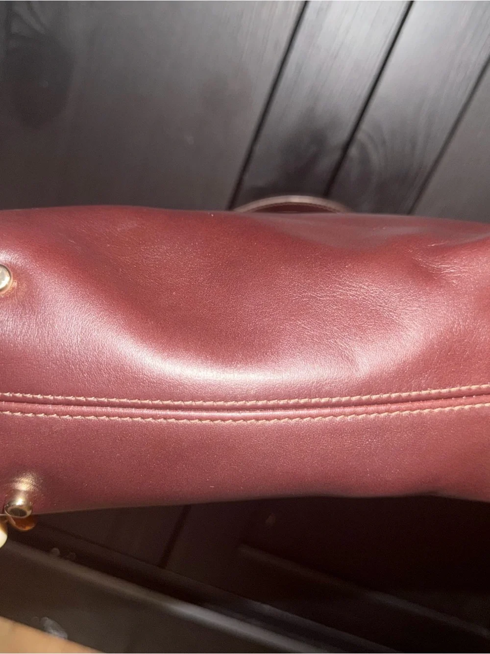 Coach Leather Top-Handle Satchel with Gold Hardware